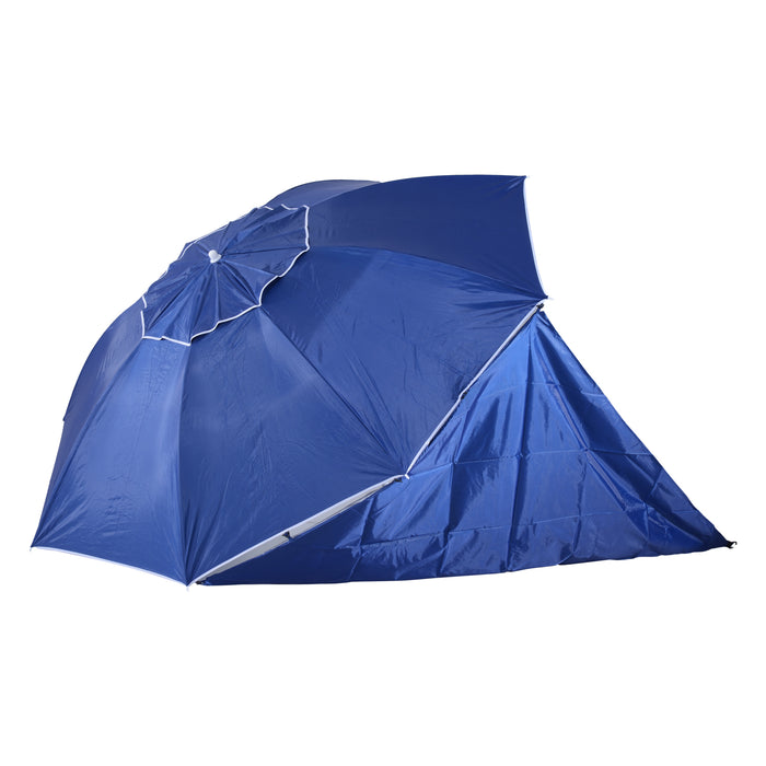 2m Beach Sport Umbrella Parasol-Coated Blue Polyester/Steel