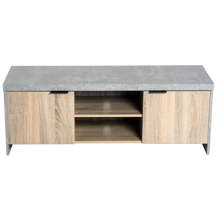 1.2M Wooden TV Stand Cabinet Home Media Center DVD CD Storage Unit Entertainment Station Living Room Furniture-Grey