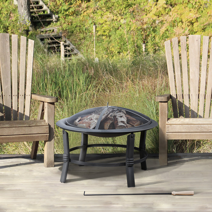 26" Round Wood Burning Fire Pit