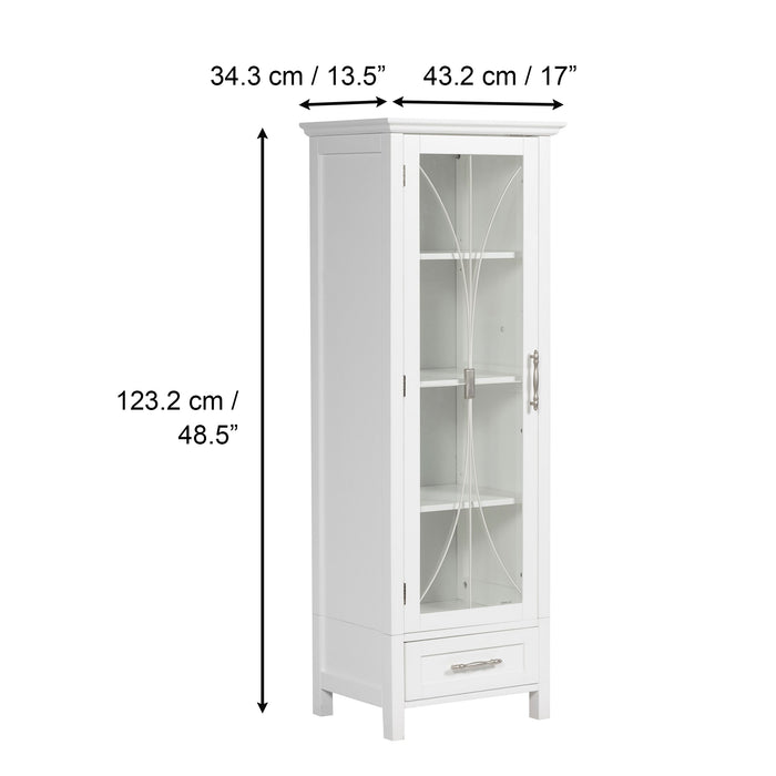 Wooden Cabinet Standing Tall Storage White