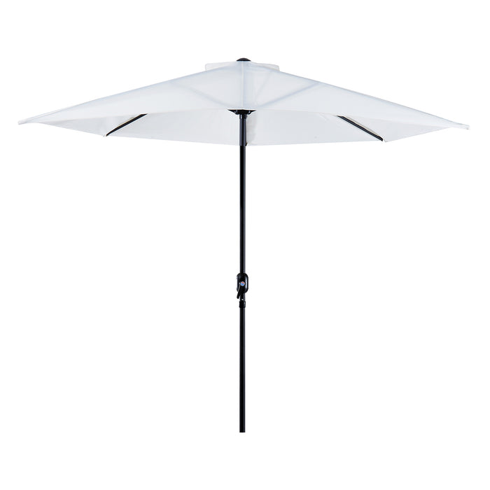 2.7m Balcony Half Parasol 5 Steel Ribs Construction Garden Outdoor Umbrella Cream White