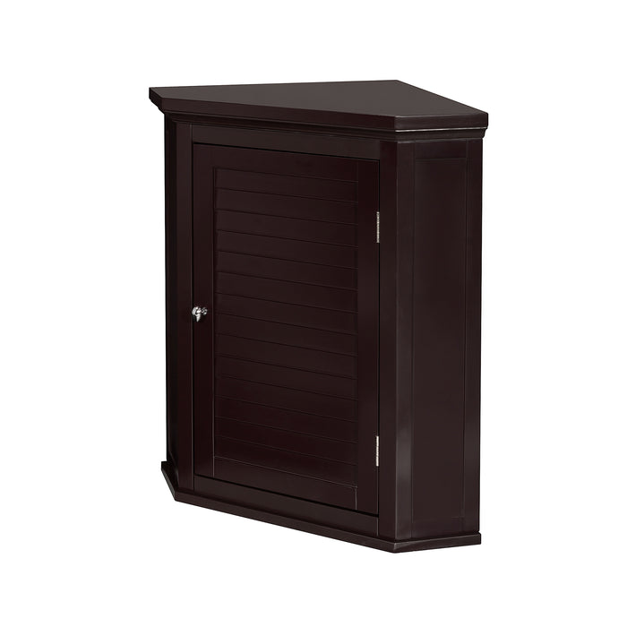 Wooden Corner Cabinet Wall Unit Brown