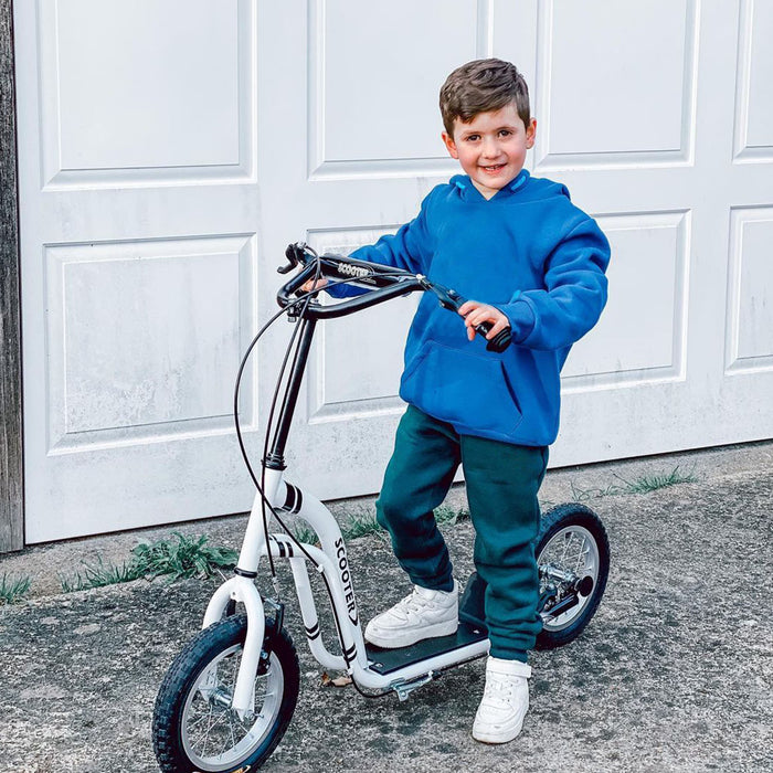 Youth Scooter Front and Rear Caliper Dual Brakes 12-Inch Inflatable Front Wheel Ride On Toy For Age 5+