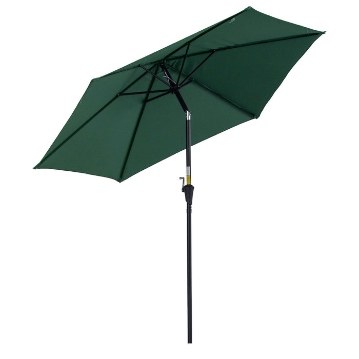 2.7M Tilting Parasol Sun Parasol Outdoor Garden Umbrellas Sun Shade Aluminium Frame with Crank??ÛGreen??Ù