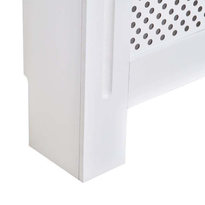 Wooden Radiator Cover Heating Cabinet Modern Home Furniture Grill Style White Painted (Large)