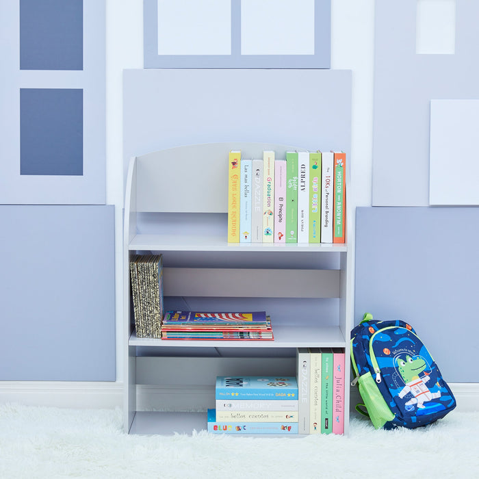 Child Sized Bookcase with 3 Shelves, Gray