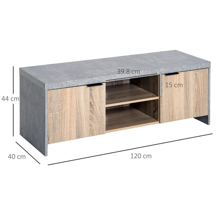 1.2M Wooden TV Stand Cabinet Home Media Center DVD CD Storage Unit Entertainment Station Living Room Furniture-Grey