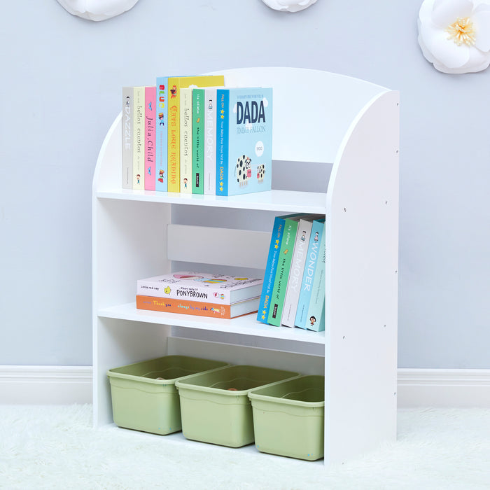 Child Sized Bookcase with 3 Shelves, White