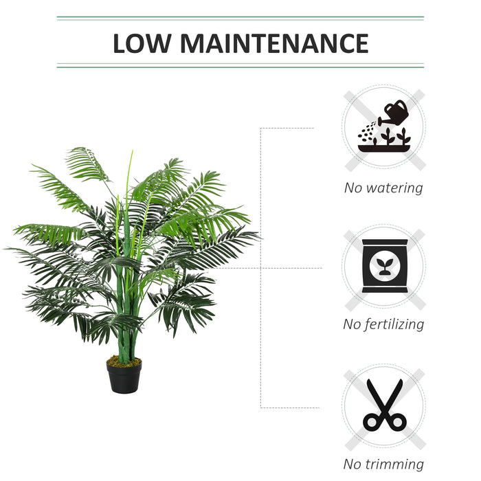 125cm/4FT Artificial Palm Plant Decorative Tree with 18 Leaves Nursery Pot Fake Plastic Indoor Outdoor Home Office D?«cor, Green