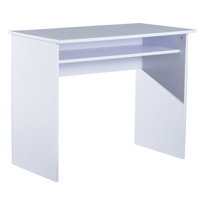 Computer Writing Desk with Storage Compartment Workstation Learning Center for Home Office 90W x 50D(cm) - White