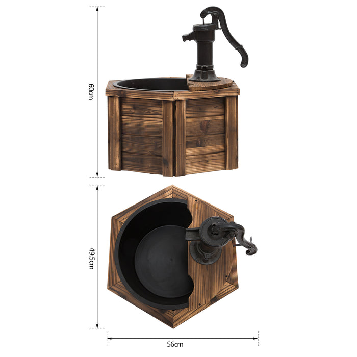 Wooden Electric Water Fountain Garden Ornament Oasis 220V