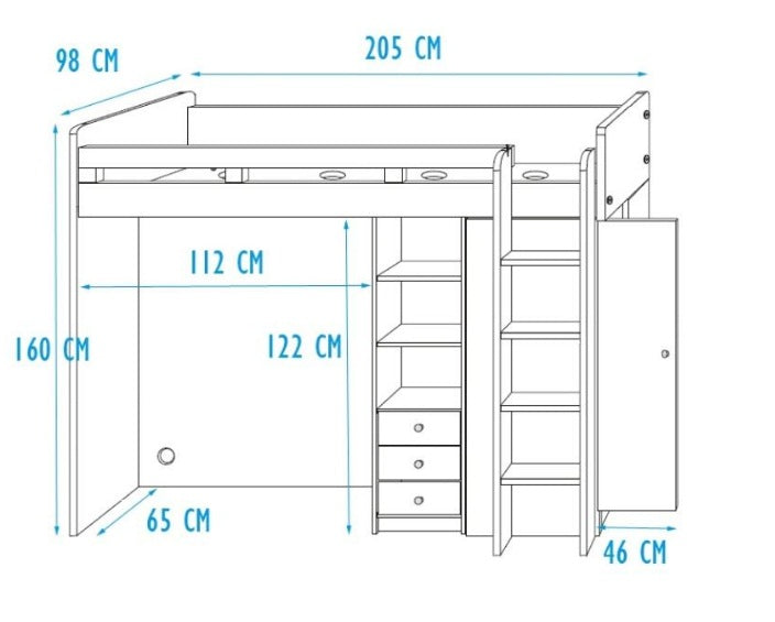 Cabin Bed Unit With Wardrobe