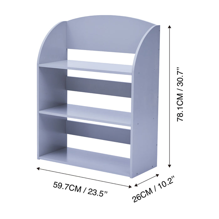 Child Sized Bookcase with 3 Shelves, Gray