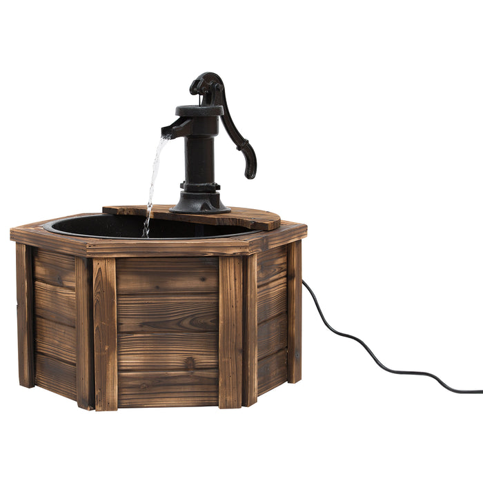 Wooden Electric Water Fountain Garden Ornament Oasis 220V