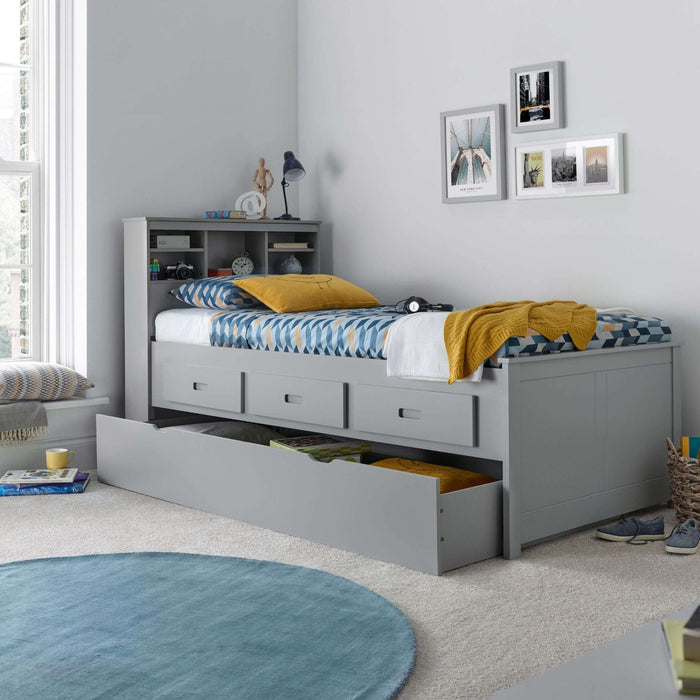 Veera Single Bed, Grey