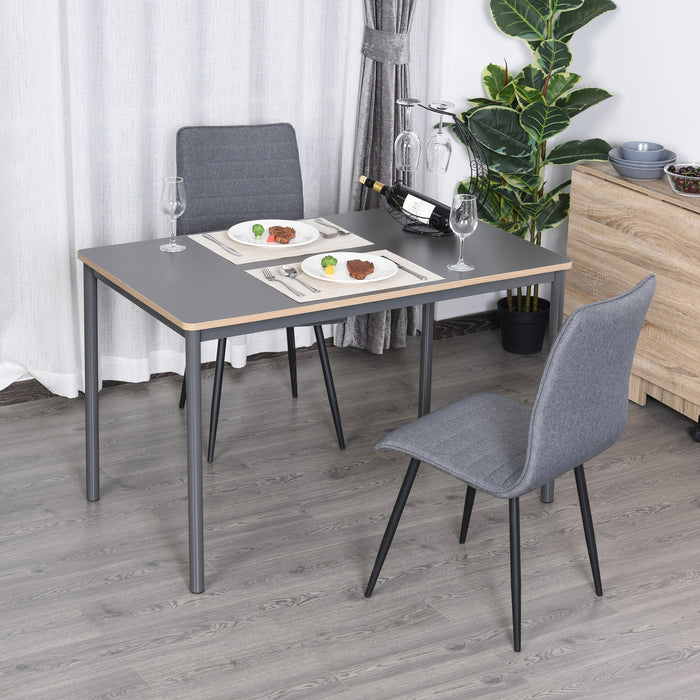 120cm Minimalistic Dining Table w/ Steel Frame Foot Pads Simple Rectangle Style Home Dining Working Display Grey