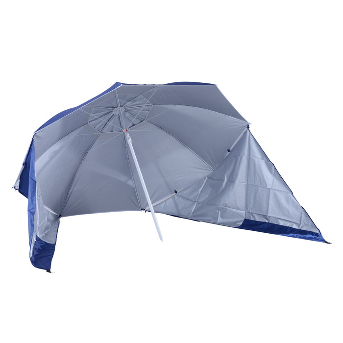 2m Beach Sport Umbrella Parasol-Coated Blue Polyester/Steel