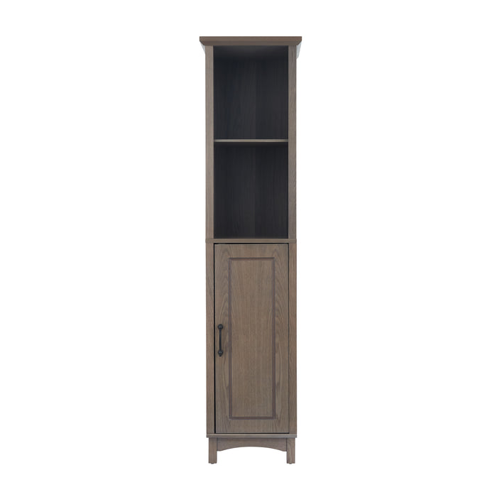 Wooden Tall Linen Tower Storage Cabinet